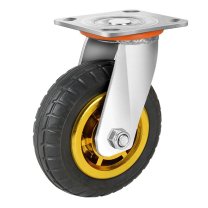 罗德力 万向轮 工业重型手推车橡胶轮 中心孔距 5寸 7.2*8.5cm