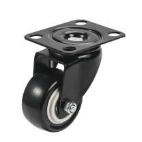 安赛瑞 PVC脚轮 2H00102 材质:PVC,颜色:黑色,高约62mm,规格:2.5寸平底万向(1个) (黑色) 1个