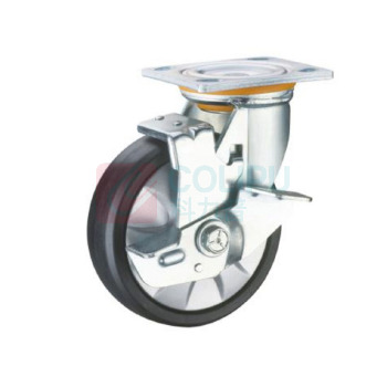 合力 万向脚轮 150mm*50mm 内孔带套φ12 带刹车 