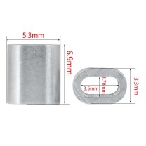 天卓五金 钢丝绳 1.5mm 用铝套铝夹头八8字型孔夹锁扣快速夹头卡头圆形椭圆单双孔 (100个/盒)