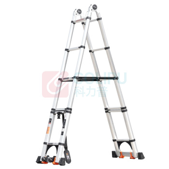 镁多力 midoli 铝合金伸缩多功能梯2.5+2.5=5米 MDL-250D 52*22*105CM (银色)