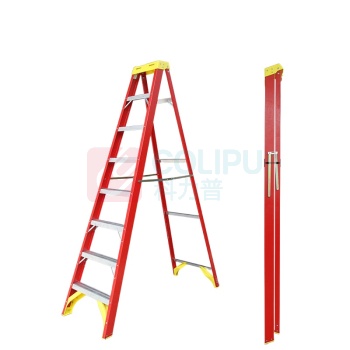 瑞居 Ruiju 玻璃钢纤维电工专业绝缘人字梯 YQFSA-108B 7阶2.26米 (红色)