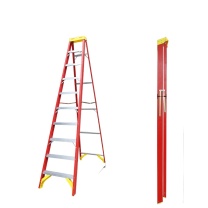瑞居 Ruiju 玻璃钢纤维电工专业绝缘人字梯 YQFSA-110B 9阶2.82米 (红色)