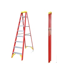 瑞居 Ruiju 玻璃钢纤维电工专业绝缘人字梯 YQFSA-109B 8阶2.54米 (红色)