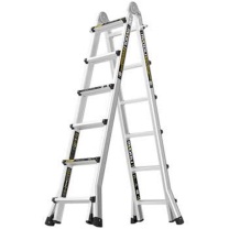 镁多力 MIDOLI 人字梯伸缩梯折叠梯铝合金梯子多功能工程梯登高梯家用式直梯 3.0 直6米 6步带轮