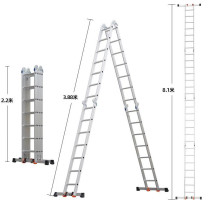 镁多力 MIDOLI 折叠梯 MDL-810H 4折7步=直梯8.1米217*44.5*31.5cm (银色)