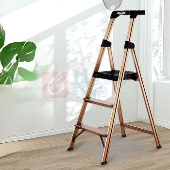 稳耐 三步宽踏板家用梯 233T-3CN 152*58*85cm (香槟色)