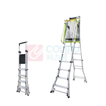 瑞居 Ruiju 围栏安全平台梯 YQSST-1400B (可升降带安全网) 【欧标加厚150KG载荷】平台高1.4~2.24
