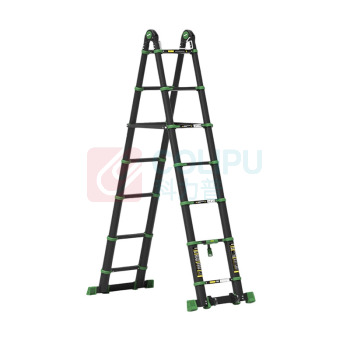 镁多力 MIDOLI 铝合金多功能防滑人字梯 Ml24-D22-HL 2.2+2.2米 (黑绿)