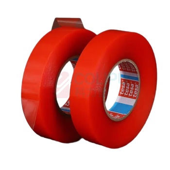德莎 TESA 强力耐高温无痕透明红膜汽车实验双面胶带 4965pet 12mm*50米