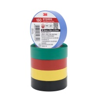 3M 电工绝缘胶带防潮耐酸碱电气装修阻燃多色混装 150# 18mm*10m*0.13mm