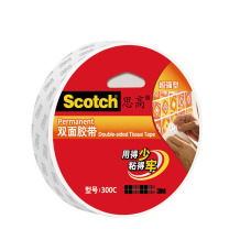 3M 思高 双面棉纸胶带(超强型) 300C-18 18mm*9.5m 6卷/组