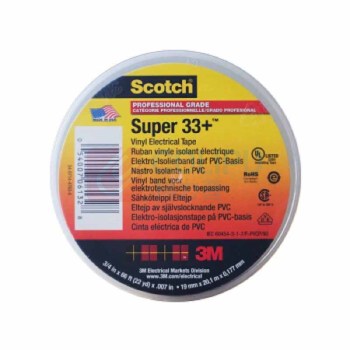 3M 绝缘胶带Super33+专业级PVC电气电工胶布耐高低温胶带 19mm*20m*0.177mm 黑色，一卷 