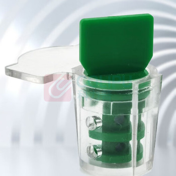 安赛瑞 水表铅封 240374 透明外壳PC 内芯ABS 高 22.5mm 直径12.2mm (绿色) 100个装