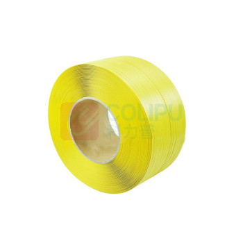 上柯 纸箱打包带PP机用打包带透明捆扎带 W1081 半自动11*0.7mm*2300米 (黄色)