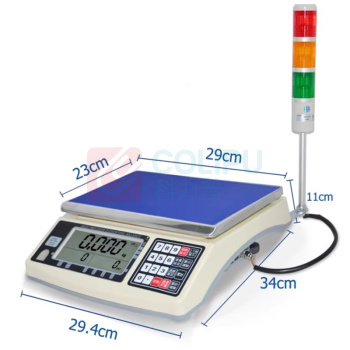 安衡 高精度计数称重带报警灯电子台秤 CHS-D+L-30kg-0.5g 称量盘尺寸230×290mm
