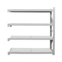 罗德力 仓库冷轧钢中型储物货架 副货架 1500*600*2000 单层载重300KG (灰白色)