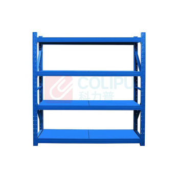 罗德力 仓库冷轧钢中型储物货架 主货架 2000*600*2000 单层载重300KG (蓝色)
