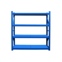 罗德力 仓库冷轧钢中型储物货架 主货架 2000*600*2000 单层载重300KG (蓝色)