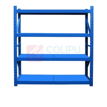 罗德力 仓库冷轧钢中型储物货架 主货架 2000*600*2000 单层载重300KG (蓝色)