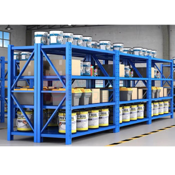 罗德力 仓库冷轧钢中型储物货架 主货架 2000*600*2000 单层载重300KG (蓝色)