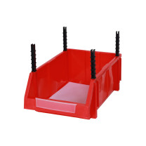 罗德力 塑料斜口物料收纳盒 Q2号 250*150*120mm (红色)