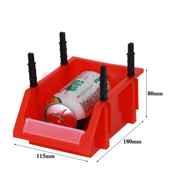 罗德力 塑料斜口物料收纳盒 Q1号 180*115*80mm (红色)