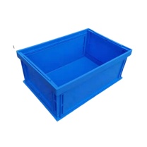 OIMG 收纳整理扶手箱 3010号无盖 647*443*280mm (蓝色) 仓库物流加厚可折叠