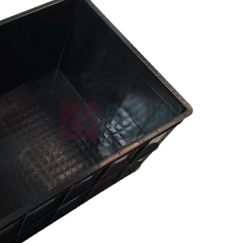 罗德力 加厚防静电塑料周转箱零件框 600*500*400mm (黑色)