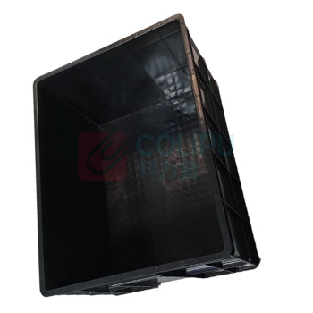 罗德力 加厚防静电塑料周转箱零件框 600*500*400mm (黑色)