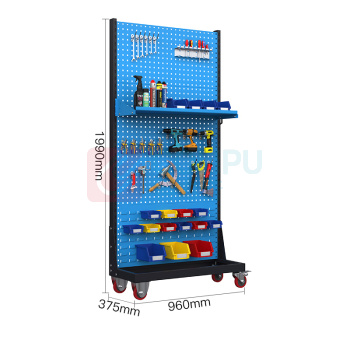 尔迈 工具架 EM-GJJ-09 单面4层带轮款 960×375×1990mm (蓝色)