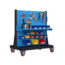 尔迈 工具架 EM-GJJ-04 双面2层带轮款 960×610×1090mm (蓝色)