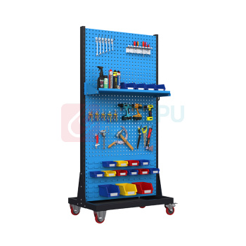 尔迈 工具架 EM-GJJ-12 双面4层带轮款 960×610×1990mm (蓝色)