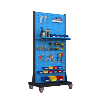 尔迈 工具架 EM-GJJ-12 双面4层带轮款 960×610×1990mm (蓝色)