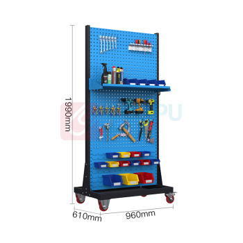尔迈 工具架 EM-GJJ-12 双面4层带轮款 960×610×1990mm (蓝色)
