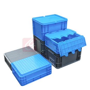 震迪 平盖物流箱加厚塑料周转箱大号 塑料箱 800*600*230 (灰色)