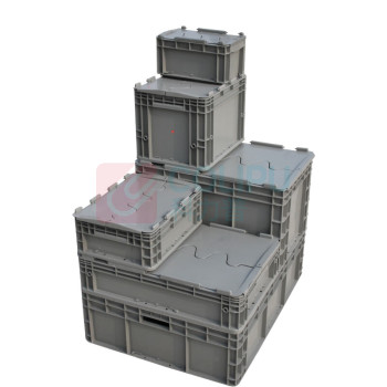 震迪 翻盖物流箱工厂工具收纳箱汽配车间储物箱 600*400*147
