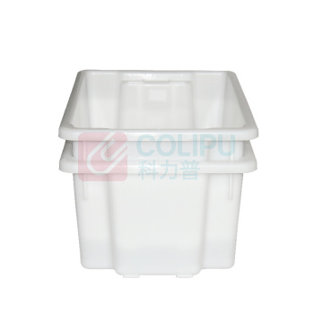 力王 工业塑料周转箱 反转套叠箱32L 650*410*210 (蓝色)