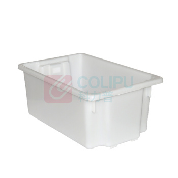 力王 工业塑料周转箱 反转套叠箱32L 650*410*210 (蓝色)