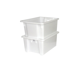 力王 工业塑料周转箱 反转套叠箱32L 650*410*210 (蓝色)