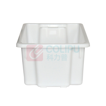 力王 工业塑料周转箱 反转套叠箱32L 650*410*210 (蓝色)