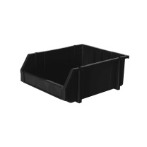 力王 货架零件盒加厚组合塑料斜口零件盒 PK023防静电 450*370*180 (黑色)