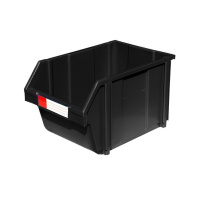 力王 货架零件盒加厚组合塑料斜口零件盒 PK022防静电 425*280*260防静电 (黑色)