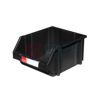 力王 货架零件盒加厚组合塑料斜口零件盒 PK021防静电 350*280*184 (黑色)