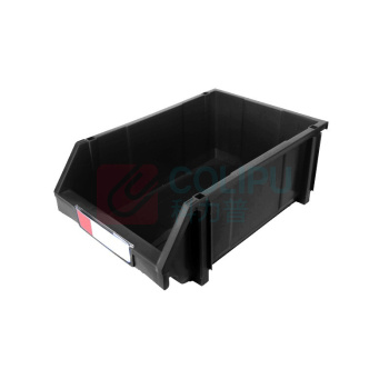 力王 货架零件盒加厚组合塑料斜口零件盒 PK005防静电 450*300*177 (黑色)