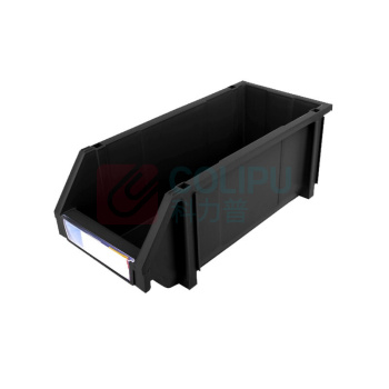 力王 货架零件盒加厚组合塑料斜口零件盒 PK004防静电 450*200*177 (黑色)