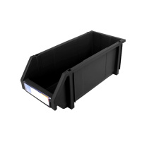 力王 货架零件盒加厚组合塑料斜口零件盒 PK004防静电 450*200*177 (黑色)