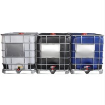 标阜 IBC吨桶 1000L-DN150-DN50 尺寸1200×1000×1150mm 金属底座 密封盖 九成新 (白色)