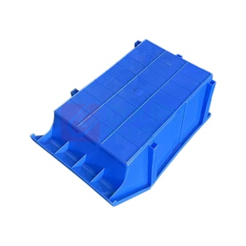 罗德力 零件盒仓库车间分类物料盒 350*200*150mm 加厚塑料斜口式 组立式(带柱子)