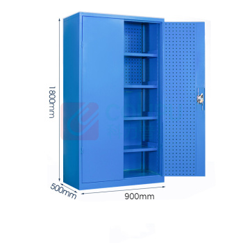 上柯 加厚铁皮工具柜 WY374 带网蓝色通门(内4板)工具柜  偏远运费另议